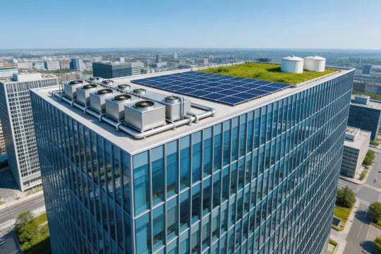 Commercial building heat pump installation